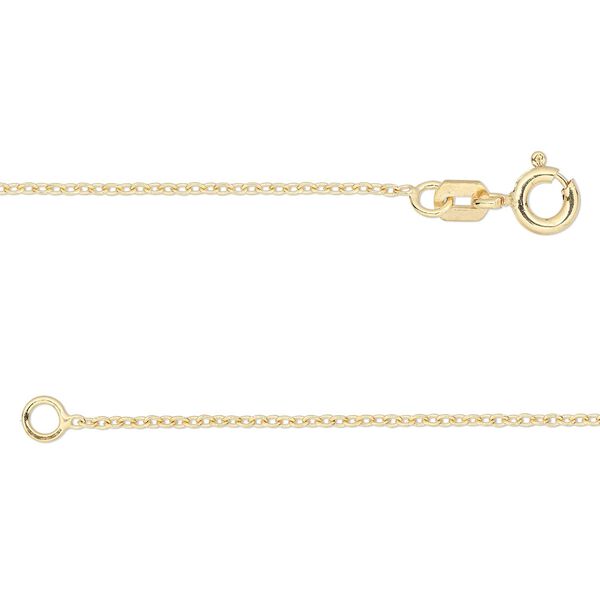 Chain 1pkg1 14Kt gold-filled cable, 1.2mm / springring clasp, Gossamer&trade; 18 inch image number 0