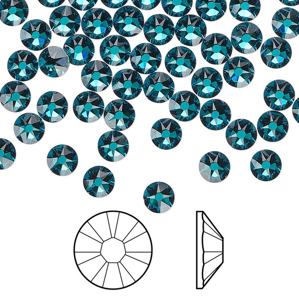 Flat back 1440pk blue zircon foil back, Swarovski&reg; 4.6-4.8mm rose round SS20 2088 image number 0