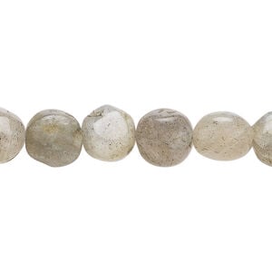 Labradorite 1pkg1, hand-cut uneven puffed flat round bead natural, 12 inch 8-10mm
