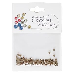 Flat back 144pk light Colorado topaz foil back, Crystal Passions&reg; 2.1-2.3mm rose round SS7 2058