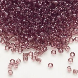 Seed bead, Dyna-Mites&trade;, glass, transparent light purple, #8 round. Sold per 40-gram pkg.