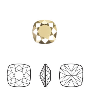 Fancy stone 1pkg1 crystal aurum foil back, Crystal Passions&reg; 12mm cushion 4470