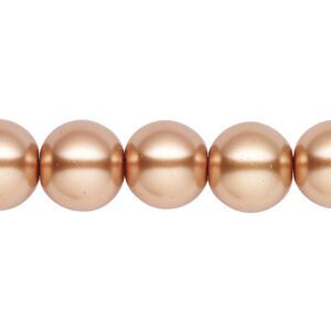 Pearl 1pk bright gold, Celestial Crystal&reg; 12mm round 15.5-16 inch