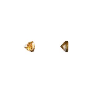 Citrine 1pkg1, hand-cut faceted triangle gem 5mm