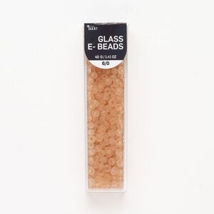Glass 1pkg1, #6 round seed bead translucent frosted blush