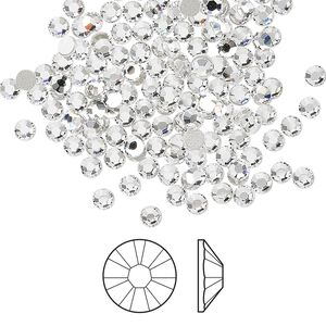 Flat back 1440pk crystal clear foil back, Swarovski&reg; 2.5-2.7mm rose round SS9 2058