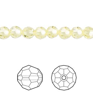 Bead 12pk jonquil, Crystal Passions&reg; 6mm round 5000