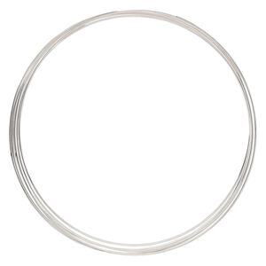 Memory wire, Beadalon&reg;, silver-plated carbon steel, 4-5/8 inch round necklace, 1mm thick extra heavy duty. Sold per 0.5-ounce pkg, approximately 5 loops.