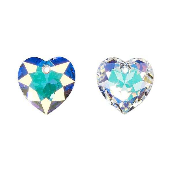Drop 24pk crystal AB, Swarovski&reg; 14.5mm pendant heart cut 6432 image number 0