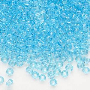 Seed bead, Dyna-Mites&trade;, glass, transparent aqua, #6 round. Sold per 1/2 kilogram pkg.