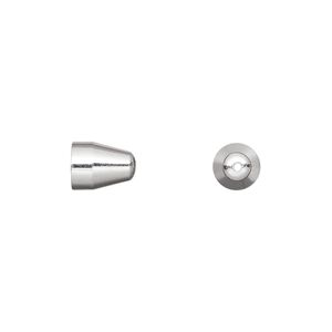 Cone, silver-finished brass, 8x6mm seamless with 5.5mm inside diameter. Sold per pkg of 100.
