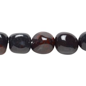 Indian bloodstone 1pkg1, tumbled nugget bead natural 15.5-16 inch medium