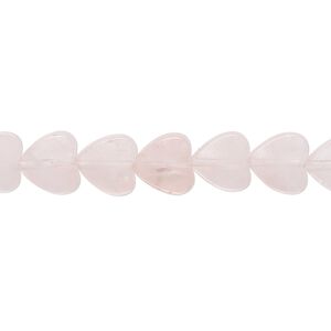 Rose quartz 1pkg1, flat heart bead natural 15.5-16 inch 8mm