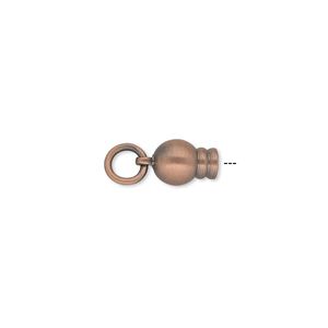 Chain end 1pkg2 copper-plated, 11x6mm / jump ring / fits Easy-On-Chain, brass / antiqued / Dione&reg;