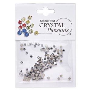 Flat back 144pk crystal light chrome foil back, Crystal Passions&reg; 2.1-2.3mm rose round SS7 2058