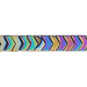 Hemalyke&trade; 1pkg1, rainbow chevron bead 15.5-16 inch 8x6mm