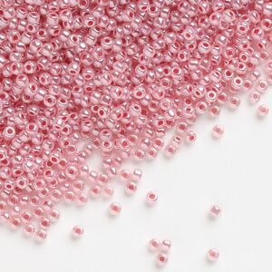 Seed bead, Dyna-Mites&trade;, glass, pkg/1/2kg, #11 round, opaque ceylon pastel rose, (383 11/0 RR).
