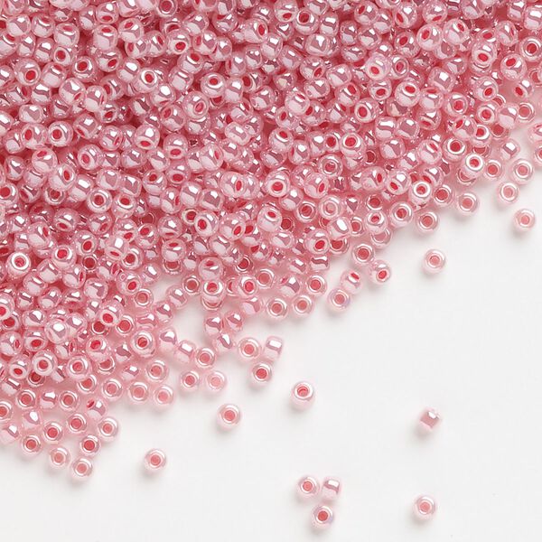 Seed bead, Dyna-Mites&trade;, glass, pkg/1/2kg, #11 round, opaque ceylon pastel rose, (383 11/0 RR). image number 0