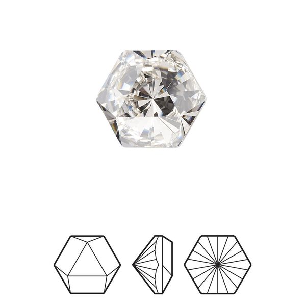 Fancy stone 1pk crystal foil back, Crystal Passions&reg; 16x14mm prismatic hexagon 4699 image number 0