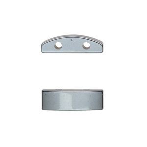 Hemalyke&trade; 1pkg6, 2-hole flat half round spacer bead 18.5x6mm