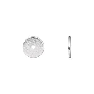 Bead 1pkg100 silver-finished, 10x1mm heishi, steel