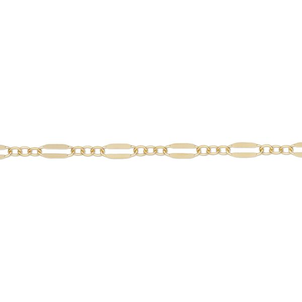 Chain 1pkg1 14Kt gold-filled long & short, 2.6mm oval, 5 foot unfinished image number 0