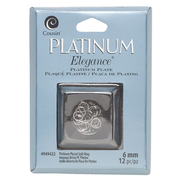 Split ring 1pkg12 platinum-plated, 6mm round, copper / lacquer image number 0