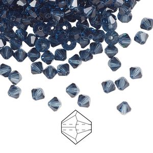 Bead 720pk Montana, Preciosa Czech crystal 4mm bicone