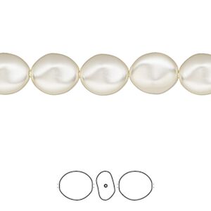 Pearl 250pk cream, Swarovski&reg; 10x9mm baroque coin 5842
