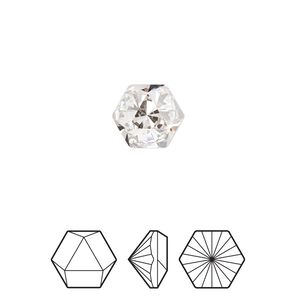 Fancy stone 2pk crystal foil back, Crystal Passions&reg; 10.8x9.4mm prismatic hexagon 4699