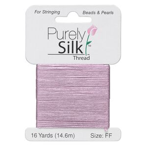 Thread, Purely Silk&trade;, lilac, size FF. Sold per 16-yard card.