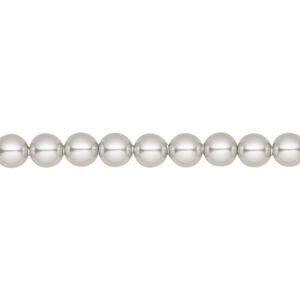 Pearl 100pk light grey, Crystal Passions&reg; 5mm round 5810