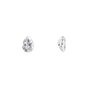 White topaz 1pkg2, hand-cut faceted pear gem natural 7x5mm
