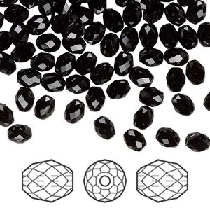 Bead 360pk jet, Swarovski&reg; 5x4mm olive briolette 5044