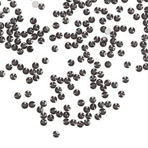 Flat back, Dance With Me&trade; crystal rhinestone, jet, foil back, 1.9-2.1mm rose, SS6. Sold per pkg of 144 (1 gross).
