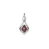 Drop 1pkg1, antiqued sterling silver and garnet (natural), 15x9mm open beaded teardrop image number 1