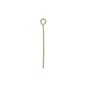 Eye pin 1pkg500 gold-plated, 1 inch, 24 gauge brass antique