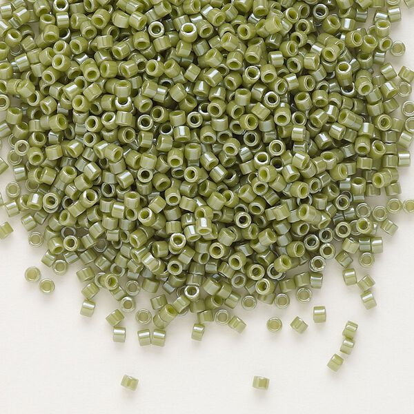 Seed bead, Delica&reg;, glass, pkg/7.5g, #11 round, opaque glazed luster cactus (DB-0263). image number 0