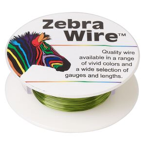 Wire, Zebra Wire&trade;, color-coated copper, green, round, 30 gauge. Sold per 50-yard spool.