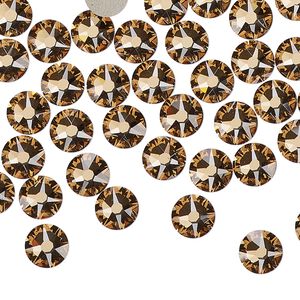 Flat back 144pk light Colorado topaz foil back, Crystal Passions&reg; 6.32-6.5mm rose round SS30 2088