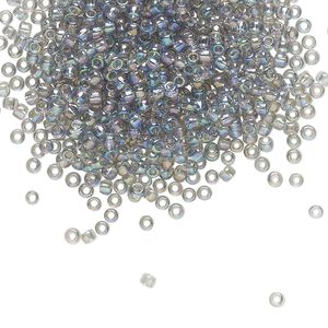 Seed bead, TOHO BEADS&reg;, glass, pkg/250g, #11 round, translucent rainbow black diamond (TR-11-176).