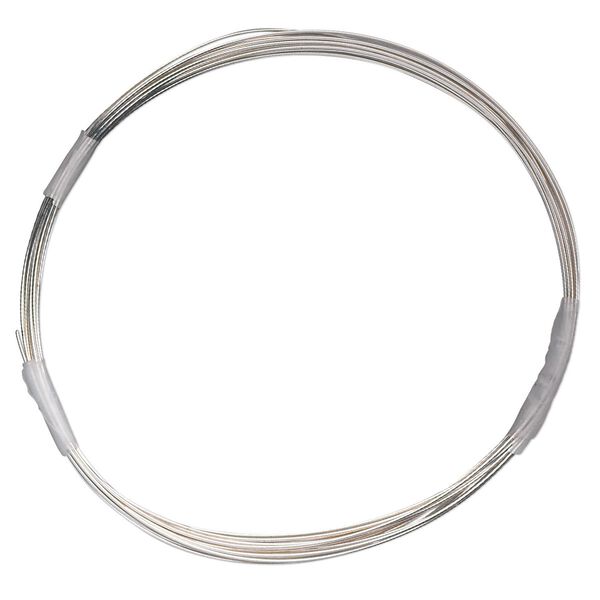 Wire, sterling silver-filled, half-hard, round, 26 gauge. Sold per 10-foot spool. image number 0