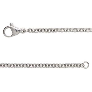 Chain 1pkg1 rolo, 2.5mm / lobster claw clasp, stainless steel 24 inch