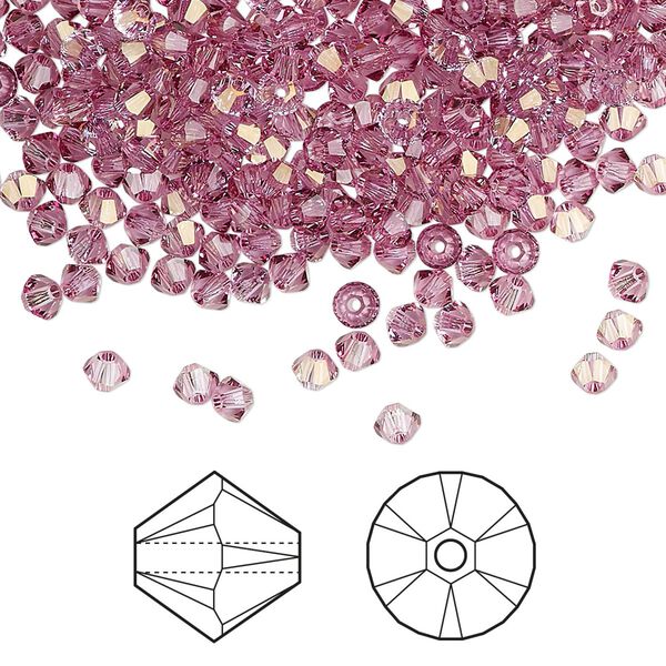 Bead 1440pk dark rose, Swarovski&reg; 3mm XILION bicone 5328 image number 0