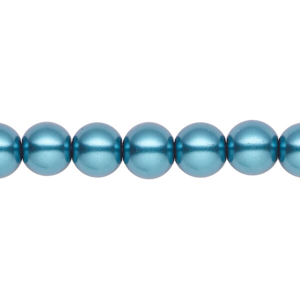 Pearl 1pk teal, Celestial Crystal&reg; 8mm round 15.5-16 inch image number 0