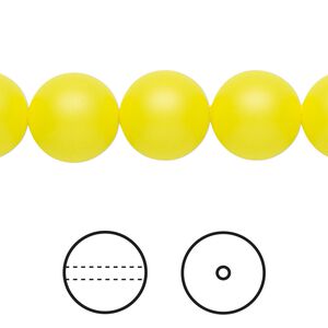 Pearl 10pk neon yellow, Crystal Passions&reg; 12mm round 5811