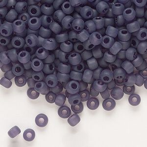 Seed bead, Dyna-Mites&trade;, glass, transparent matte amethyst purple, #6 round. Sold per 1/2 kilogram pkg.