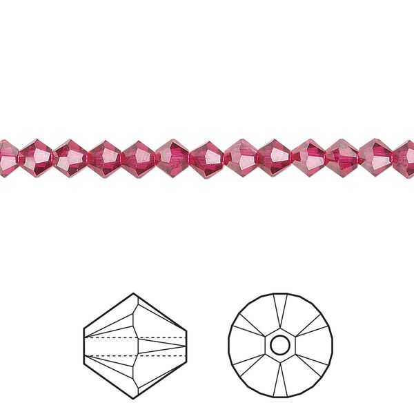 Bead 48pk ruby, Crystal Passions&reg; 4mm bicone 5328 image number 0