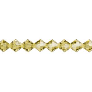 Bead 144pk acid yellow, Preciosa Czech crystal 6mm bicone