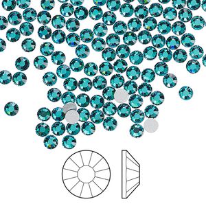 Flat back 1440pk blue zircon foil back, Preciosa Viva 12&reg; Czech crystal rhinestone 3-3.2mm chaton rose round SS12